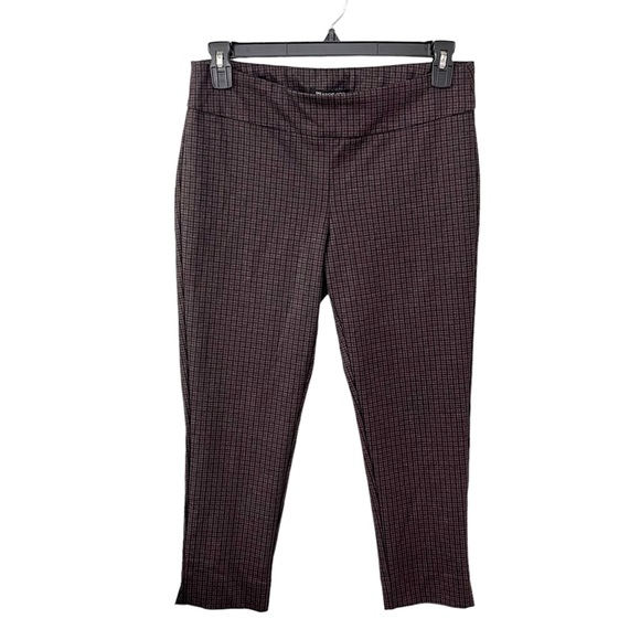 Zac & Rachel Petite Plaid Pull On Elastic Waist Ankle Dress Pants - Picture 3 of 7
